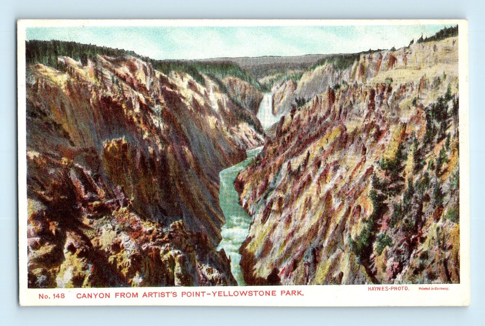 Yellowstone Park Haynes Photo 148 Canyon from Artist\'s Point Vintage Postcard B8