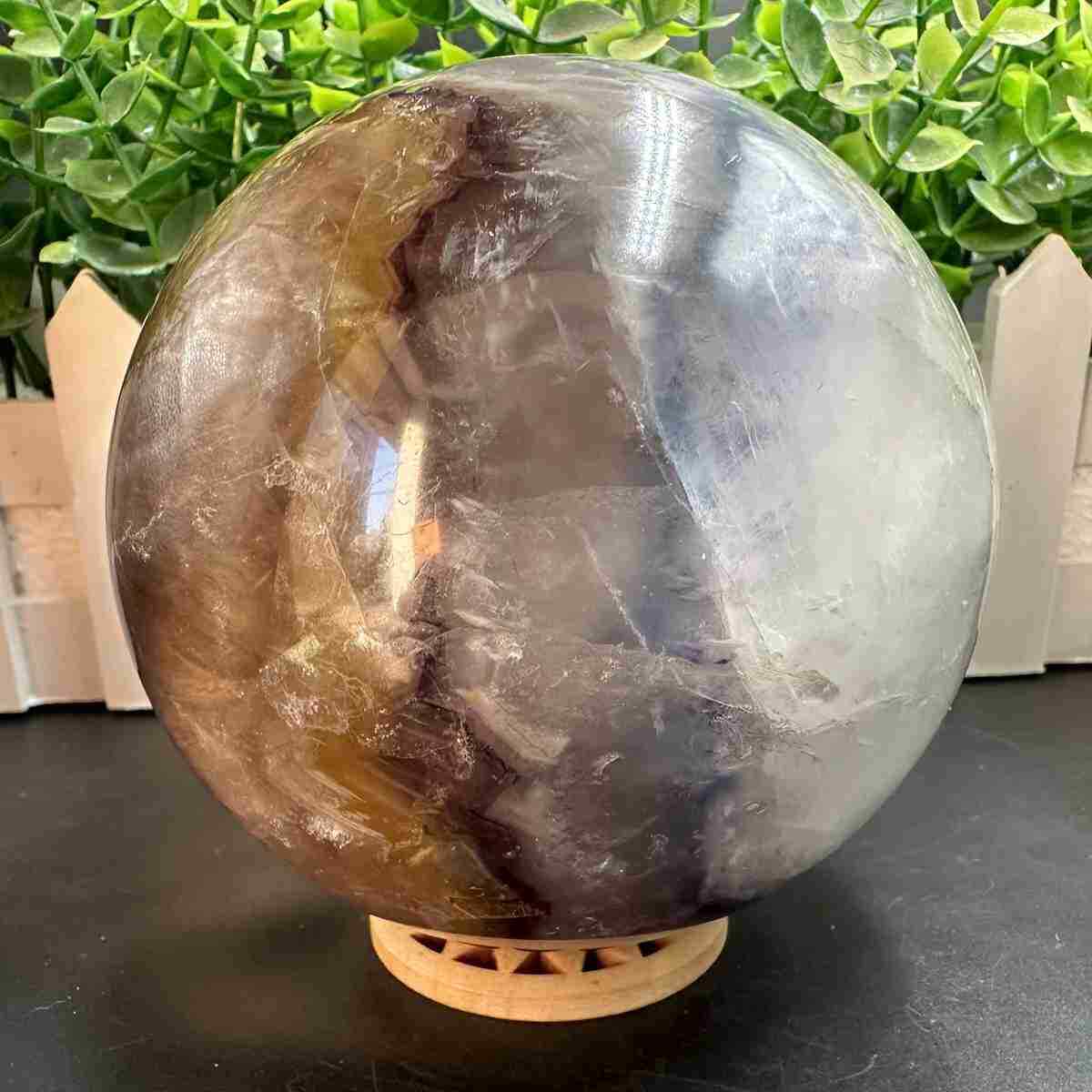 1940g Natural Fluorite Quartz Sphere Crystal Energy Ball Reiki Healing Gem