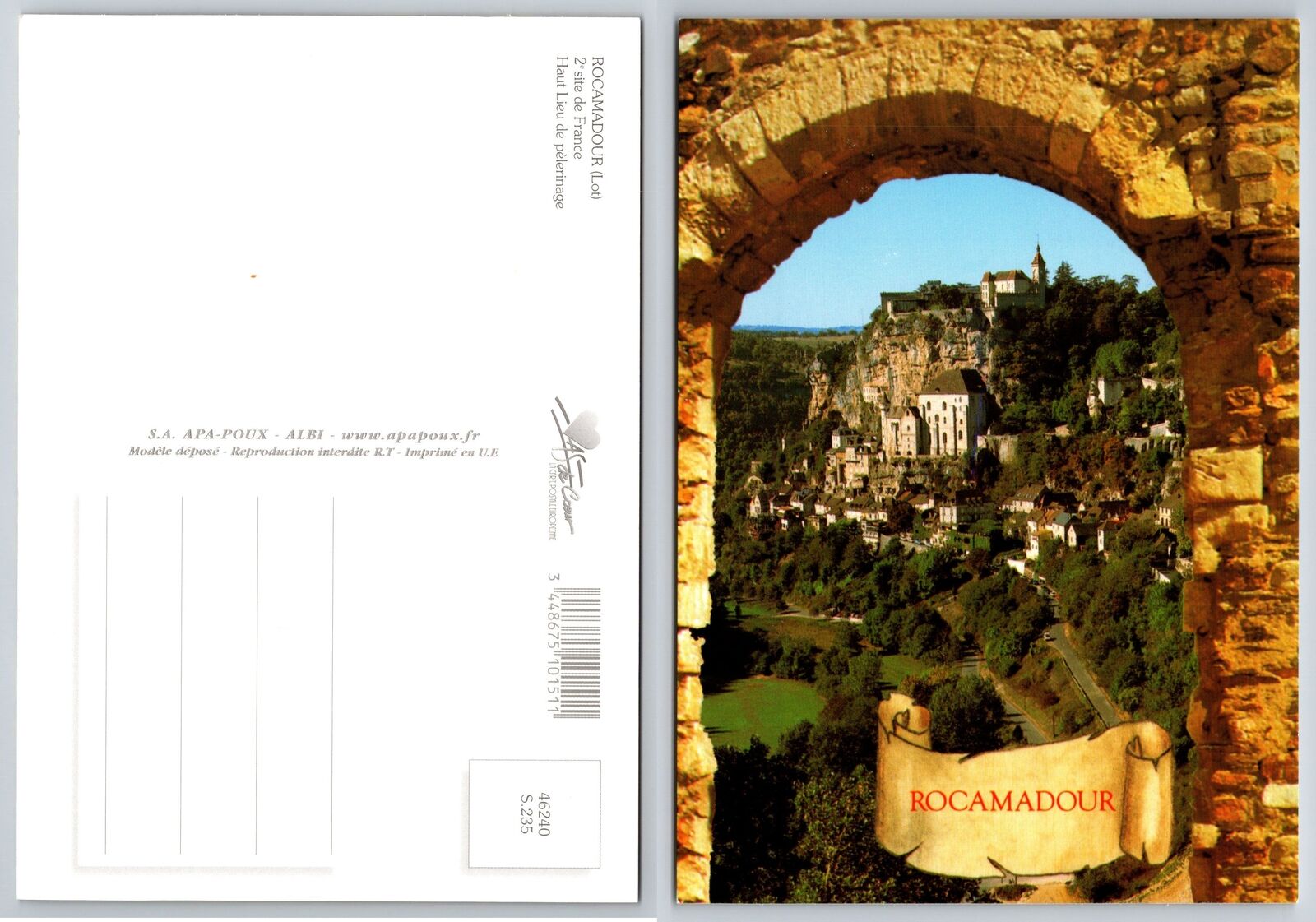Vintage Postcard - Rocamadour, France
