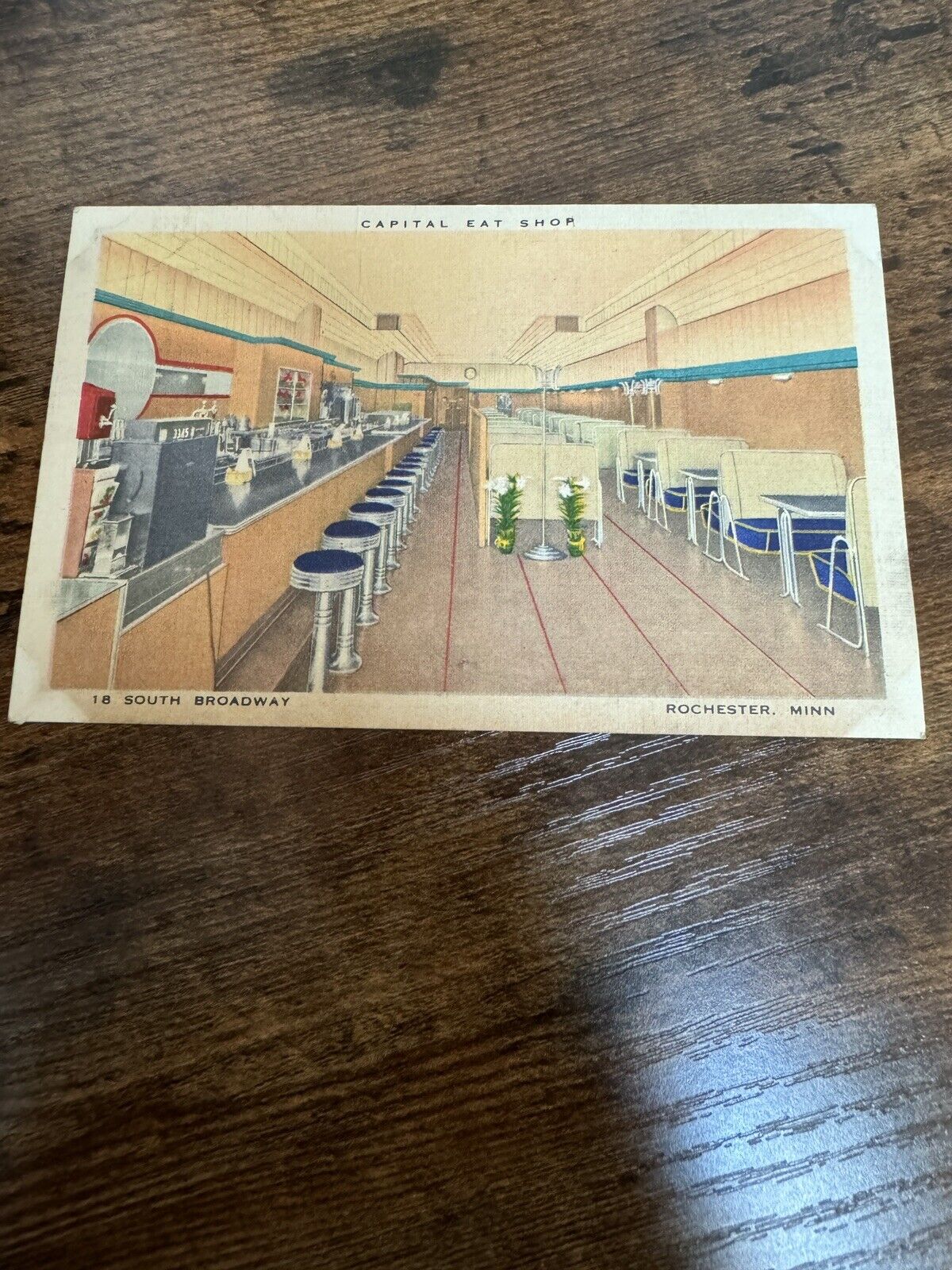 Capitol Eat Shop 1949 Rochester Minnesota Card