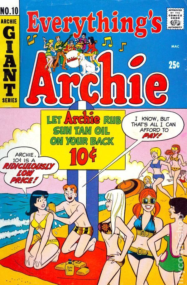 Everything\'s Archie #10 VG+ 4.5 1970 Stock Image Low Grade