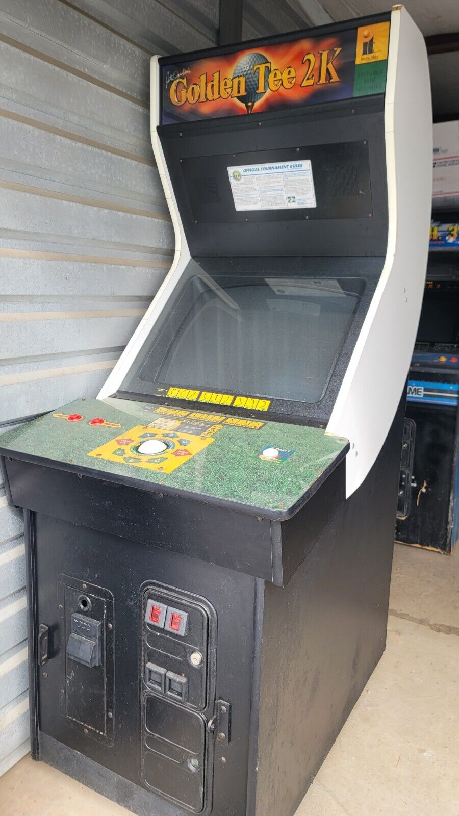 Dedicated Golden Tee Video Arcade Game Cabinet, Complete EXCEPT for monitor