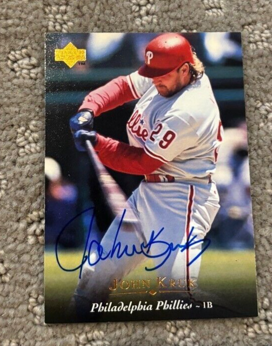 1995 Upper Deck John Kruk signed autographed card Philadelphia Phillies #145