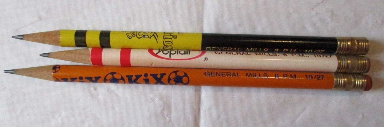 Lot 3 General Mills Pencils Yoplait Yogurt Cheerios Kix Cereal Used