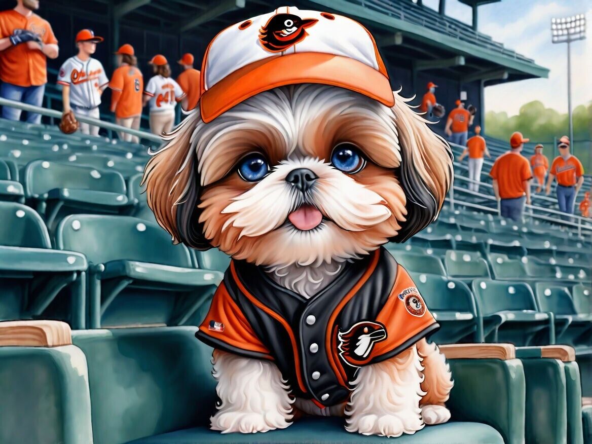 AI photo of your favorite pet breed and your favorite baseball team