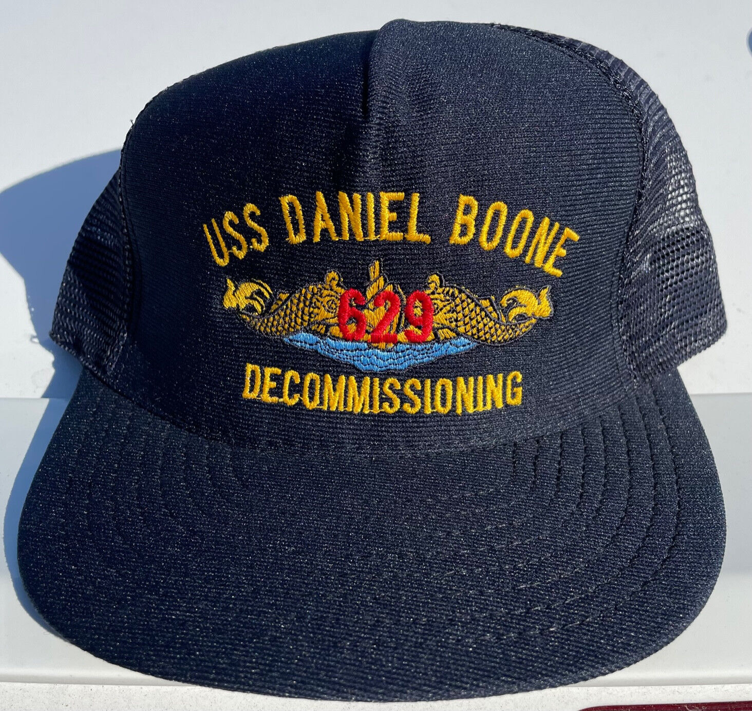 RARE DECOMMISSIONING  Ballcap USS DANIEL BOONE SSBN-629 One Size Fits All SWEET