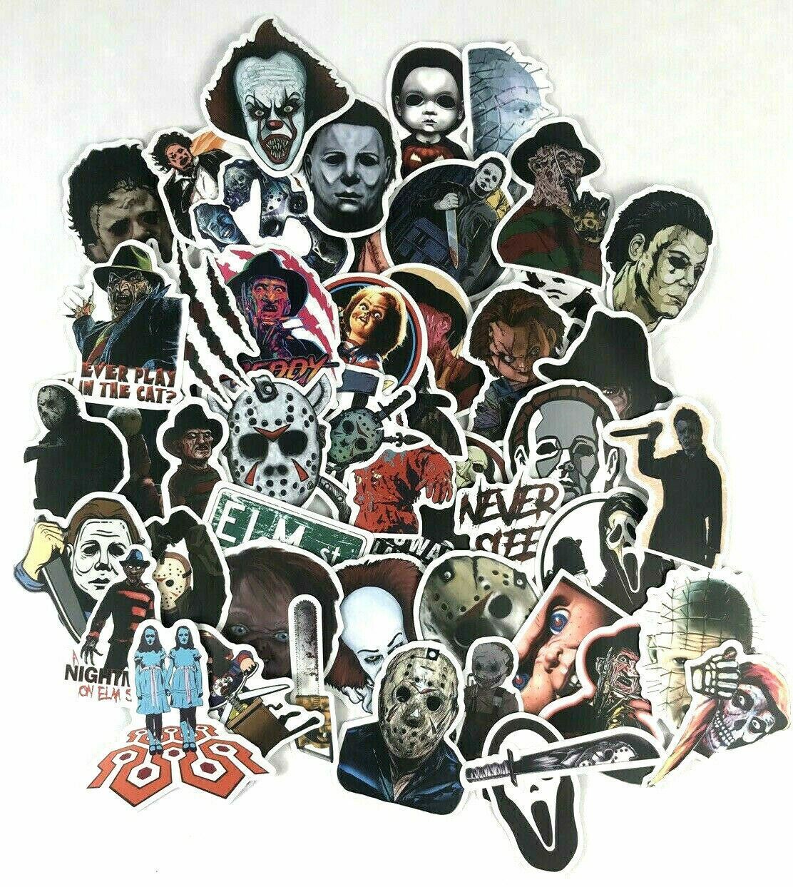 50pcs Scary Movie Jason Freddy Pennywise Stickers Laptop Wall Decal Sticker Pack