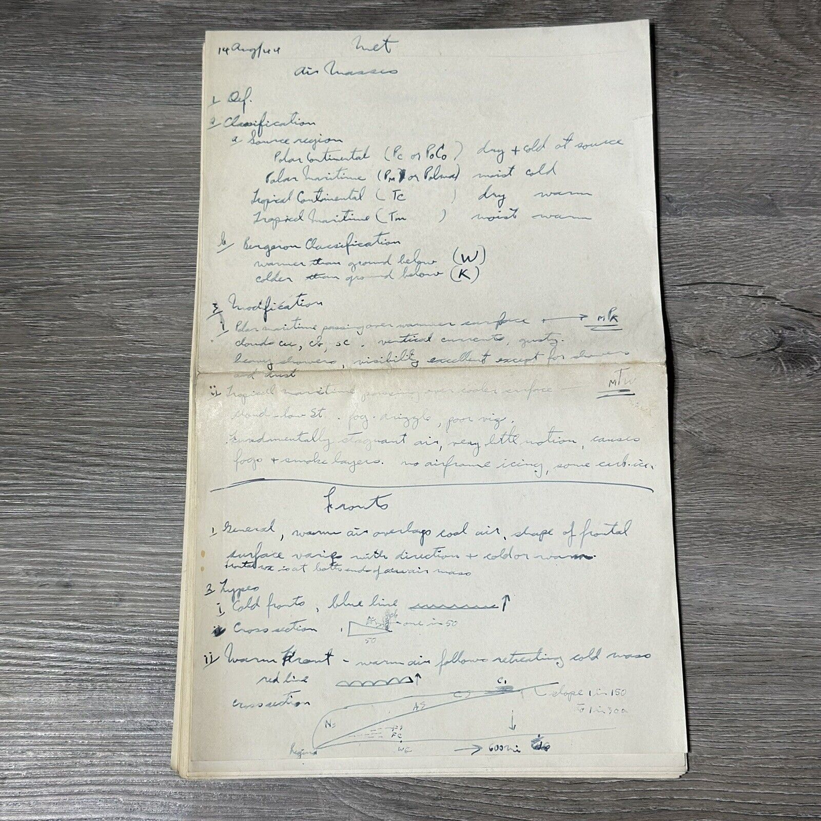 Ww2 RCAF Flying Officers Personal Training Notes No. 28 EFTS  1943-1944