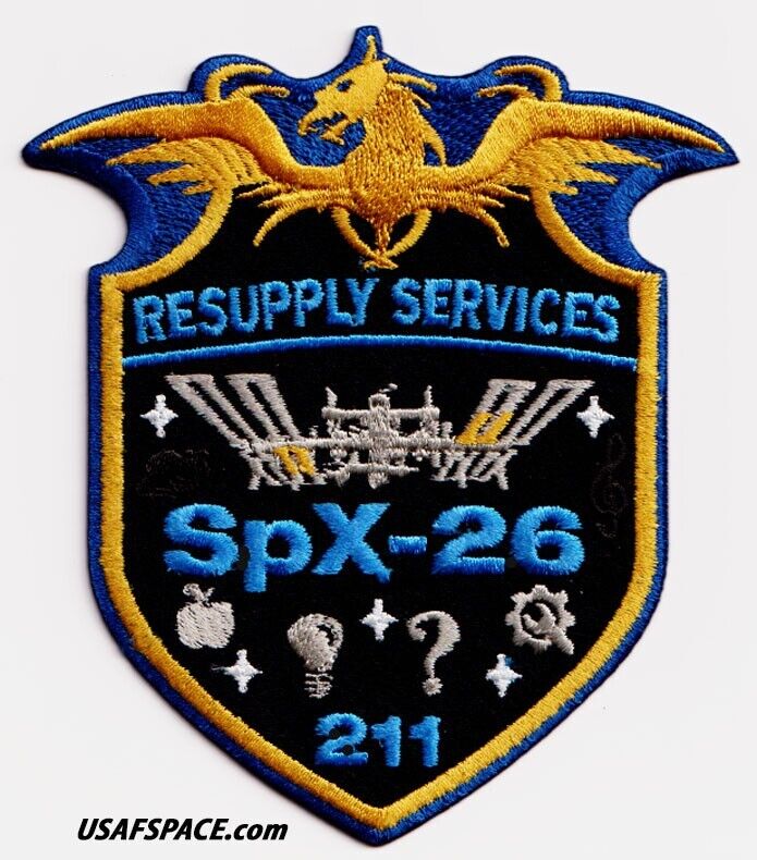 Authentic SPX-26 -SPACEX CRS-26- NASA ISS RESUPPLY Mission -A-B Emblem USA PATCH