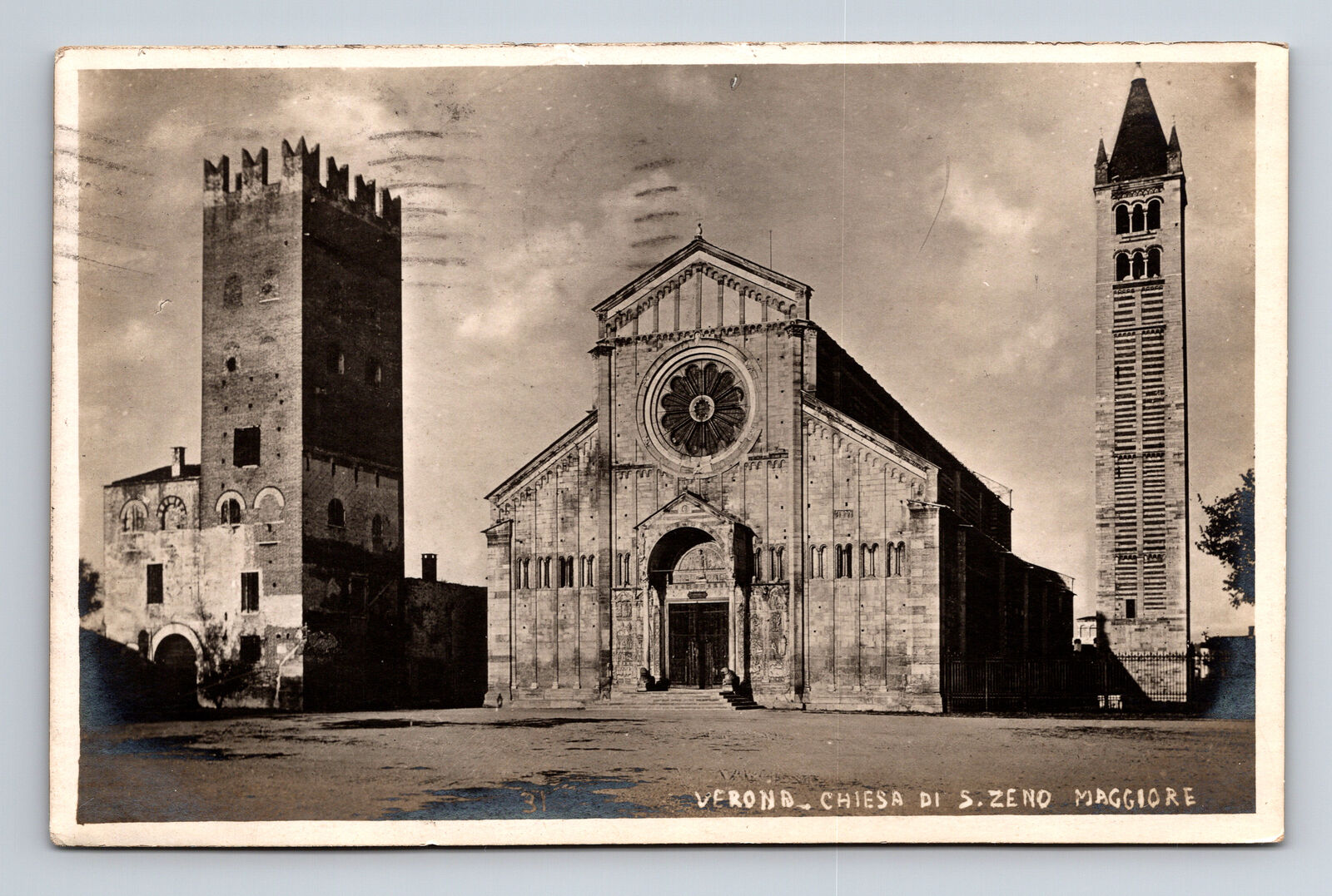 1922 RPPC Basilica of San Zeno Church Verona Italy Postcard