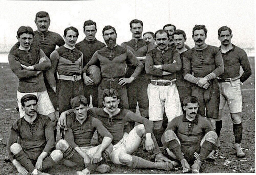16 Men Rugby Team early 20th Century 4x6, gay man's estate