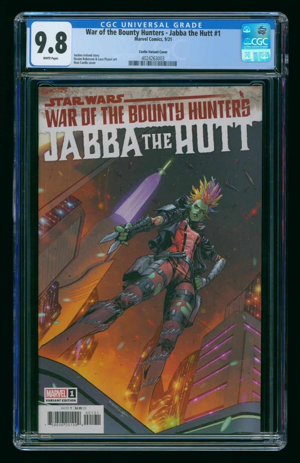 WAR OF THE BOUNTY HUNTERS JABBA THE HUTT #1 2021 CGC 9.8 VARIANT COELLE