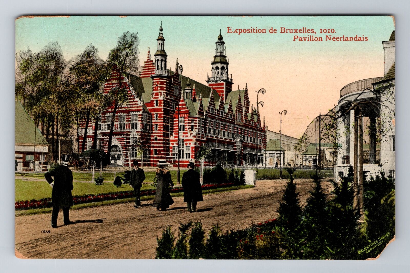 France-Brussels Exhibition 1910 Dutch Pavilion, Antique, Vintage Postcard