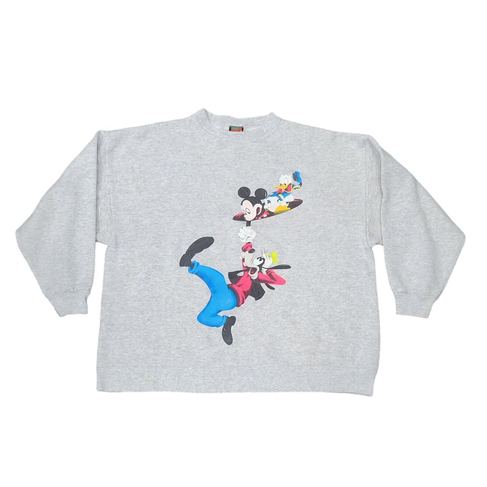 Vintage 90s Disney Mickey Mouse Unlimited Sweatshirt Goofy Size L/XL Gray