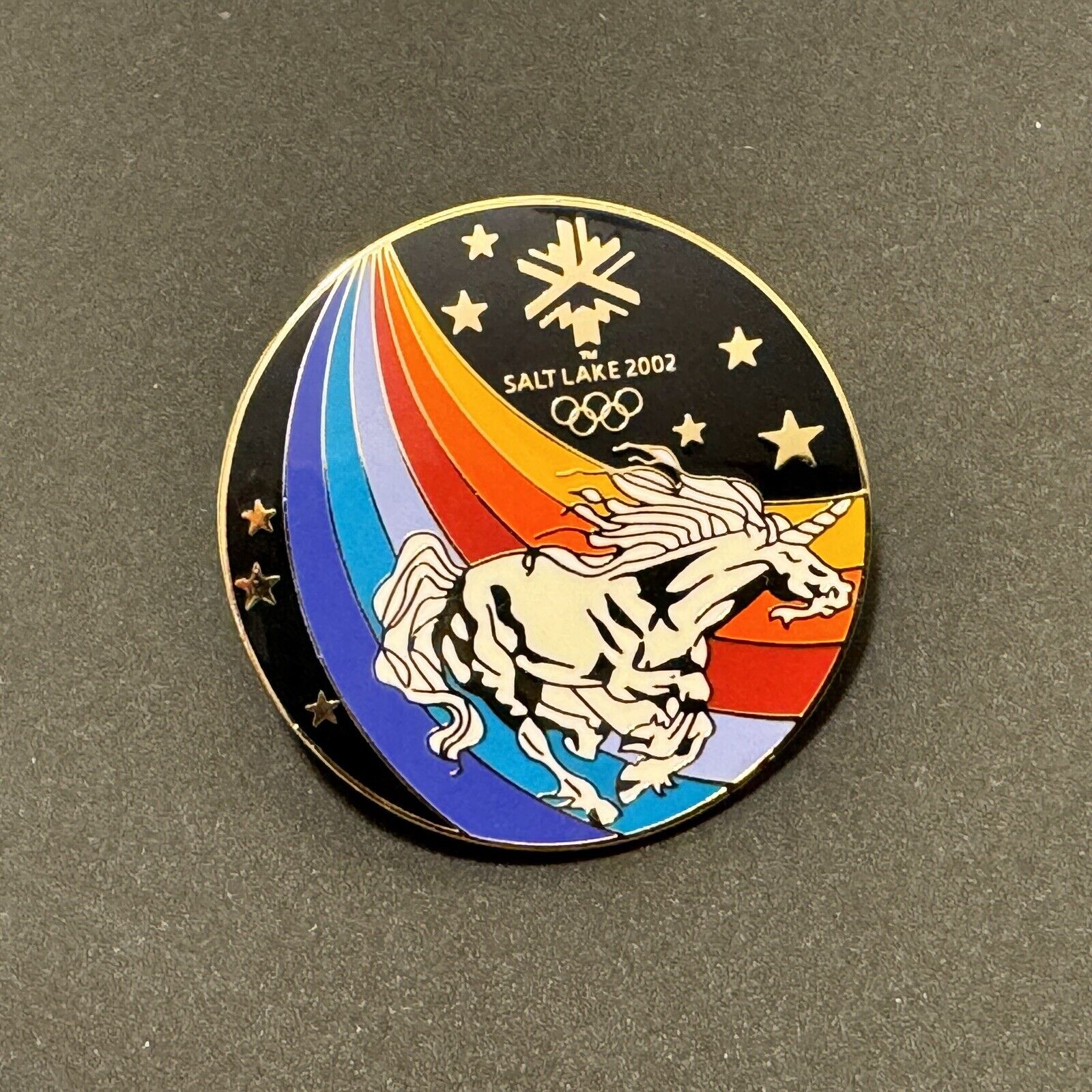 2002 SLC Salt Lake City Olympic Pin  - Unicorn & Rainbow