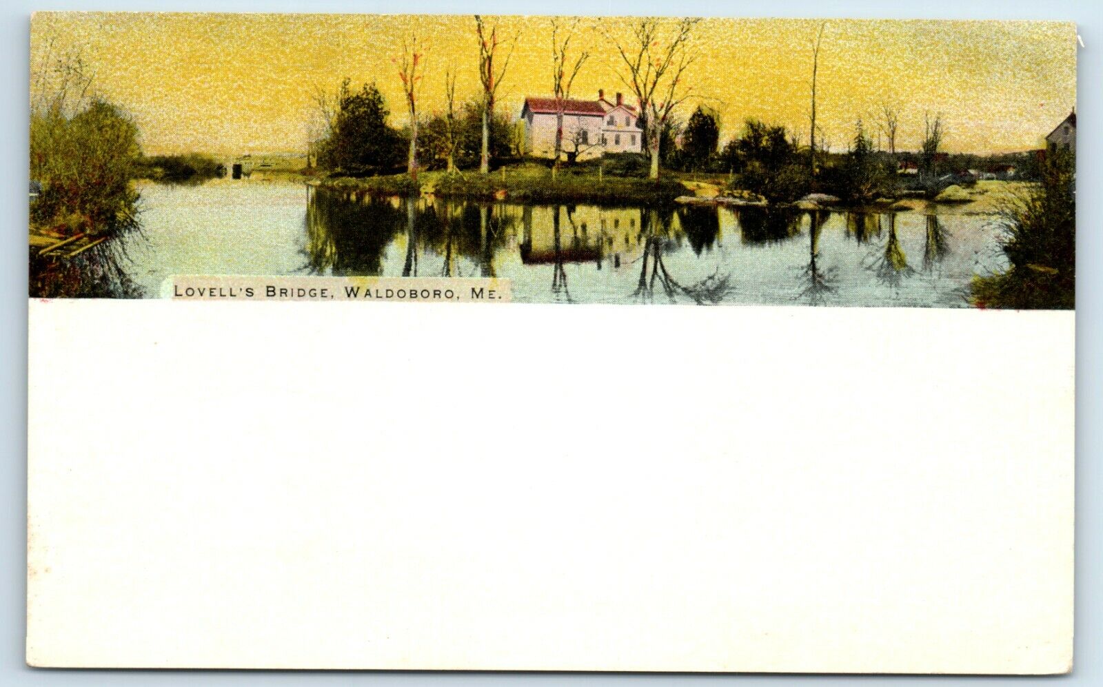 Postcard Lovell\'s Bridge, Waldoboro ME Maine UDB unused A133