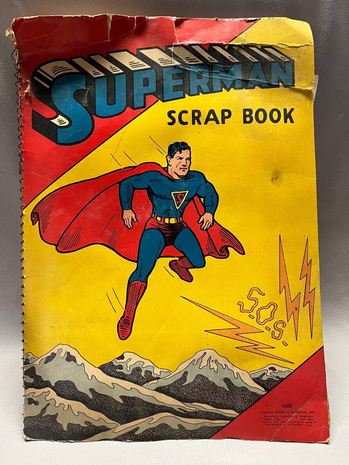 Superman 1940 Scrapbook Saalfield Publishing Wire Binding - Pics of  Movie Stars