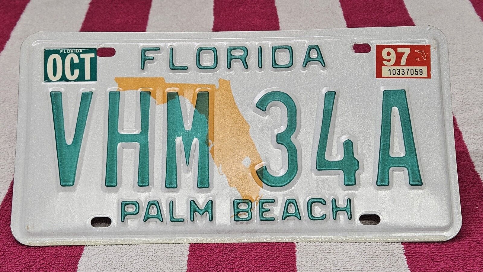 1997 Florida License Plate, Palm Beach