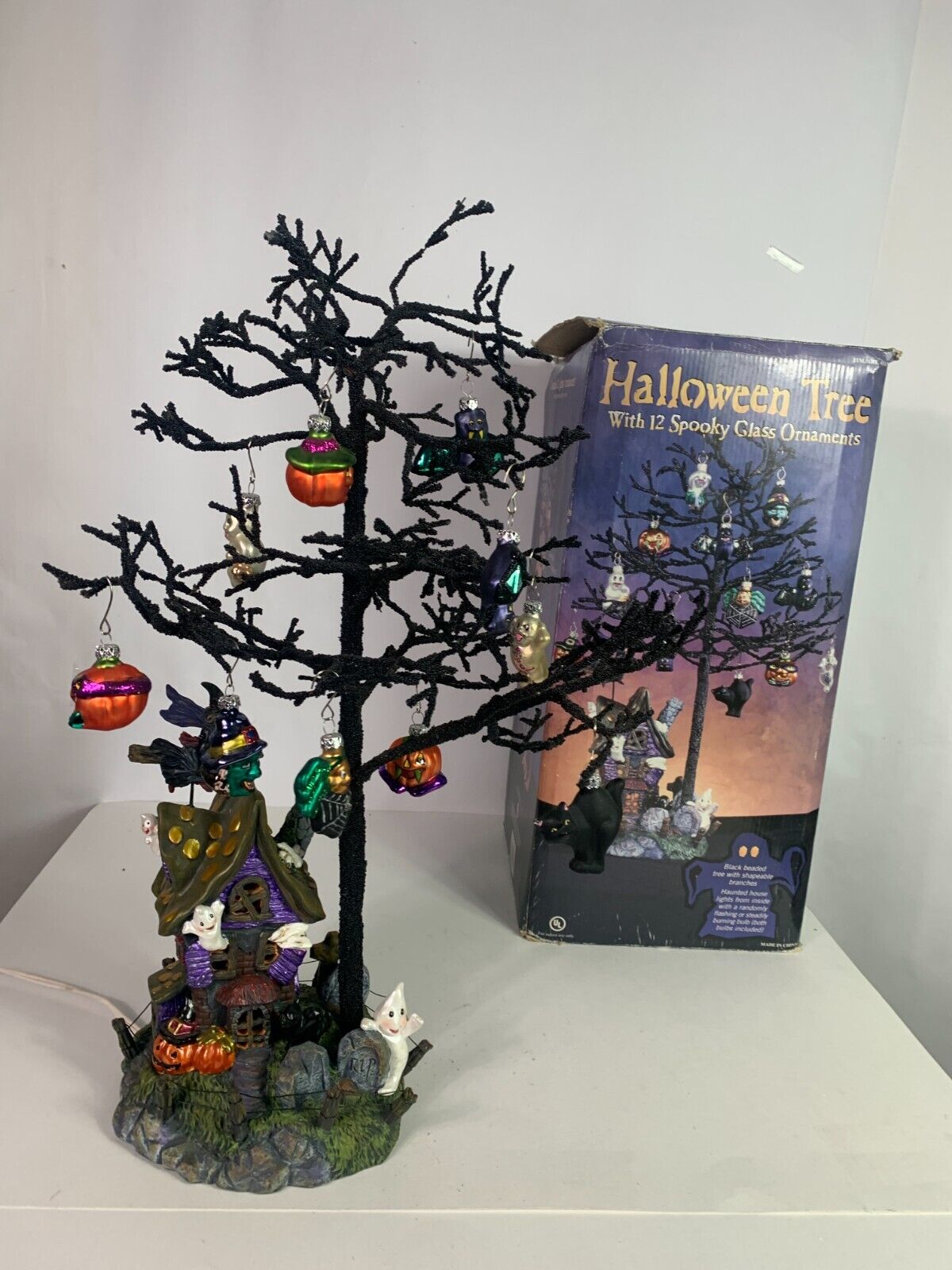 Costco Halloween Tree with 9 Spooky Glass Ornaments  *READ DESCRIPTION*