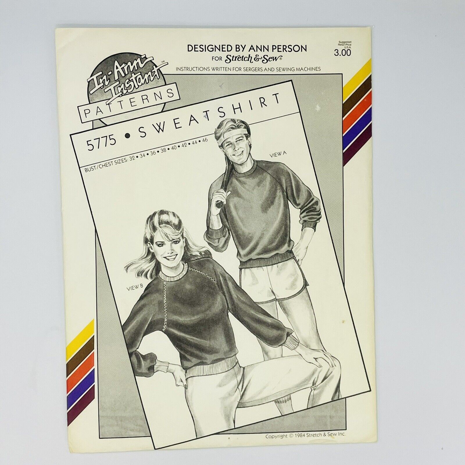 Vintage 1984 Stretch & Sew #5775 Sweatshirt  Sz 32-46