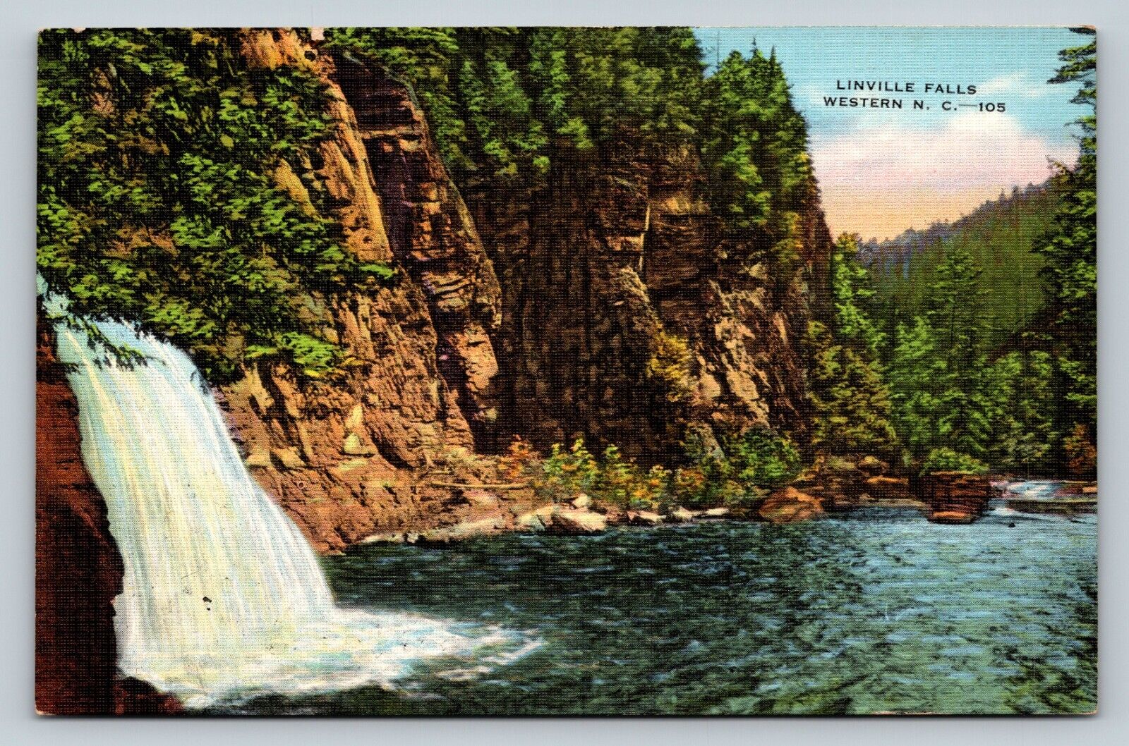 Linville Falls Western North Carolina Near Asheville NC VINTAGE Postcard