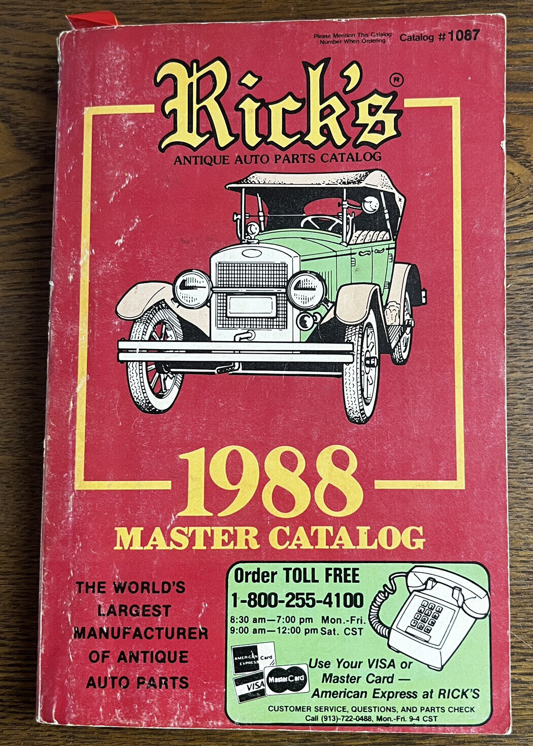 Ricks Antique Auto Parts Catalog 1988 Master Catalog 1087