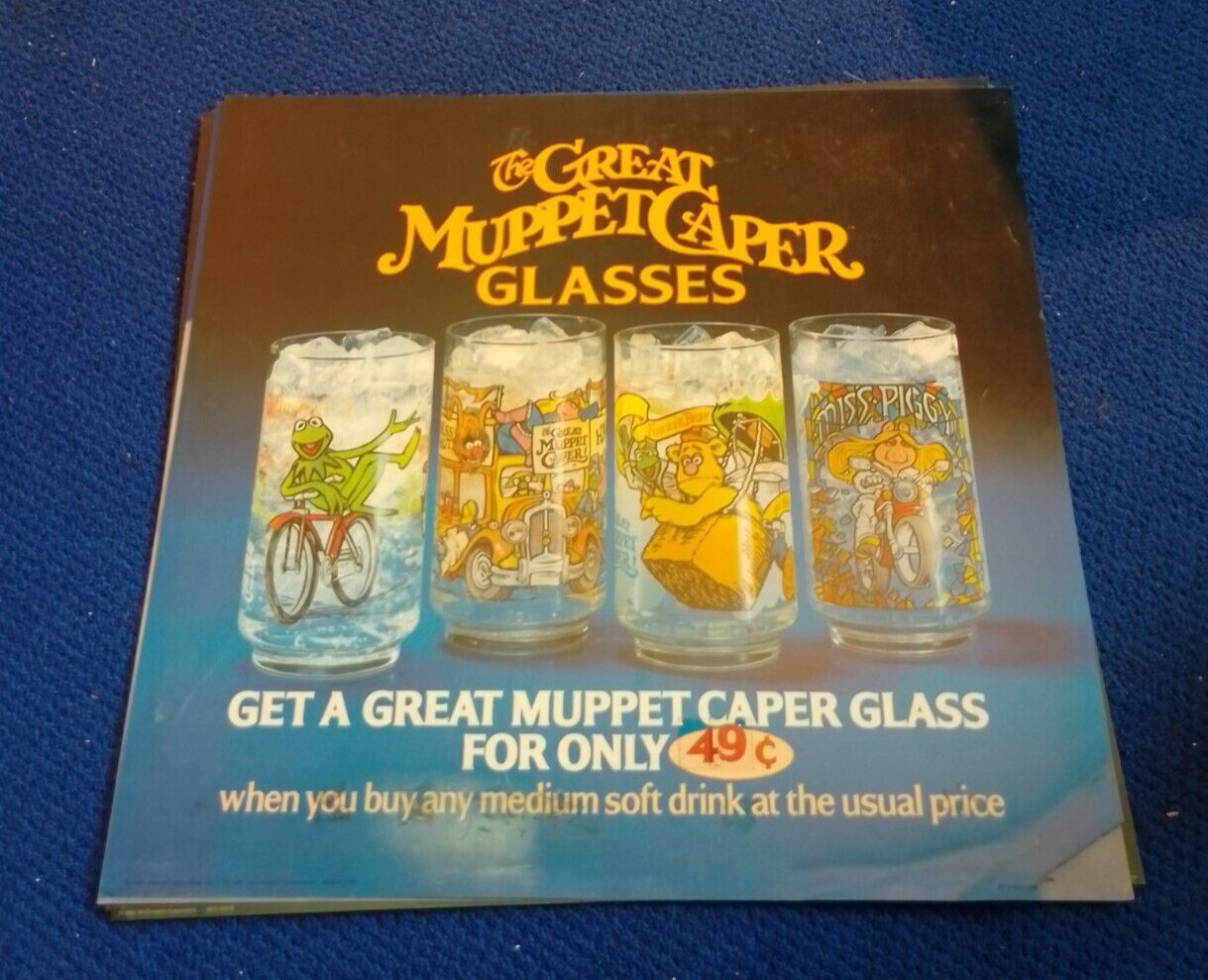 MCDONALDS PROMOTIONAL TRANSLIGHT POINT OF PURCHASE-Muppet Caper Glasses 22x22