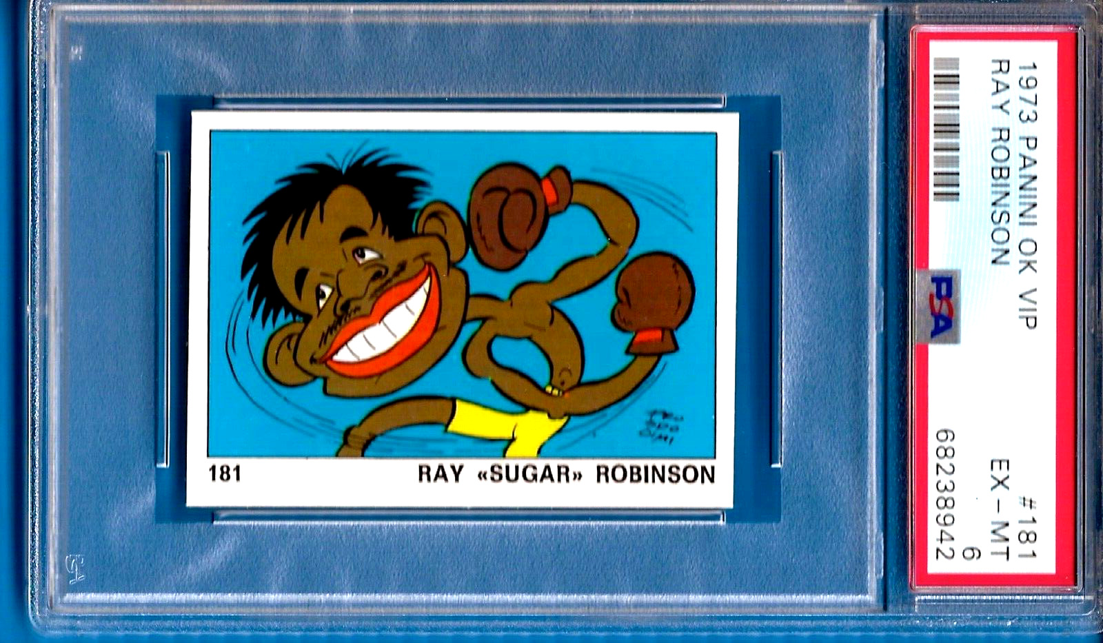 1973 Panini Ok Vip #181 Sugar Ray Robinson  Psa 6 (Nice Card)