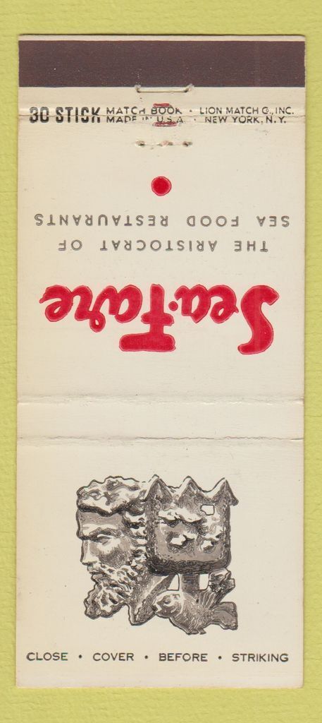 Matchbook Cover - Sea Fare Seafood New York City 30 Stick