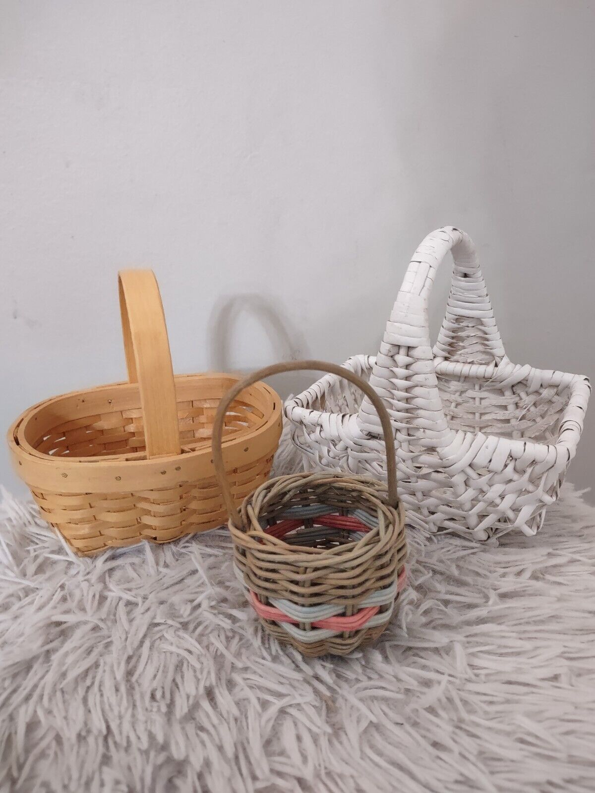 Wicker Baskets for Your Farmhouse Decor Lot of 3Vintage Small Woven