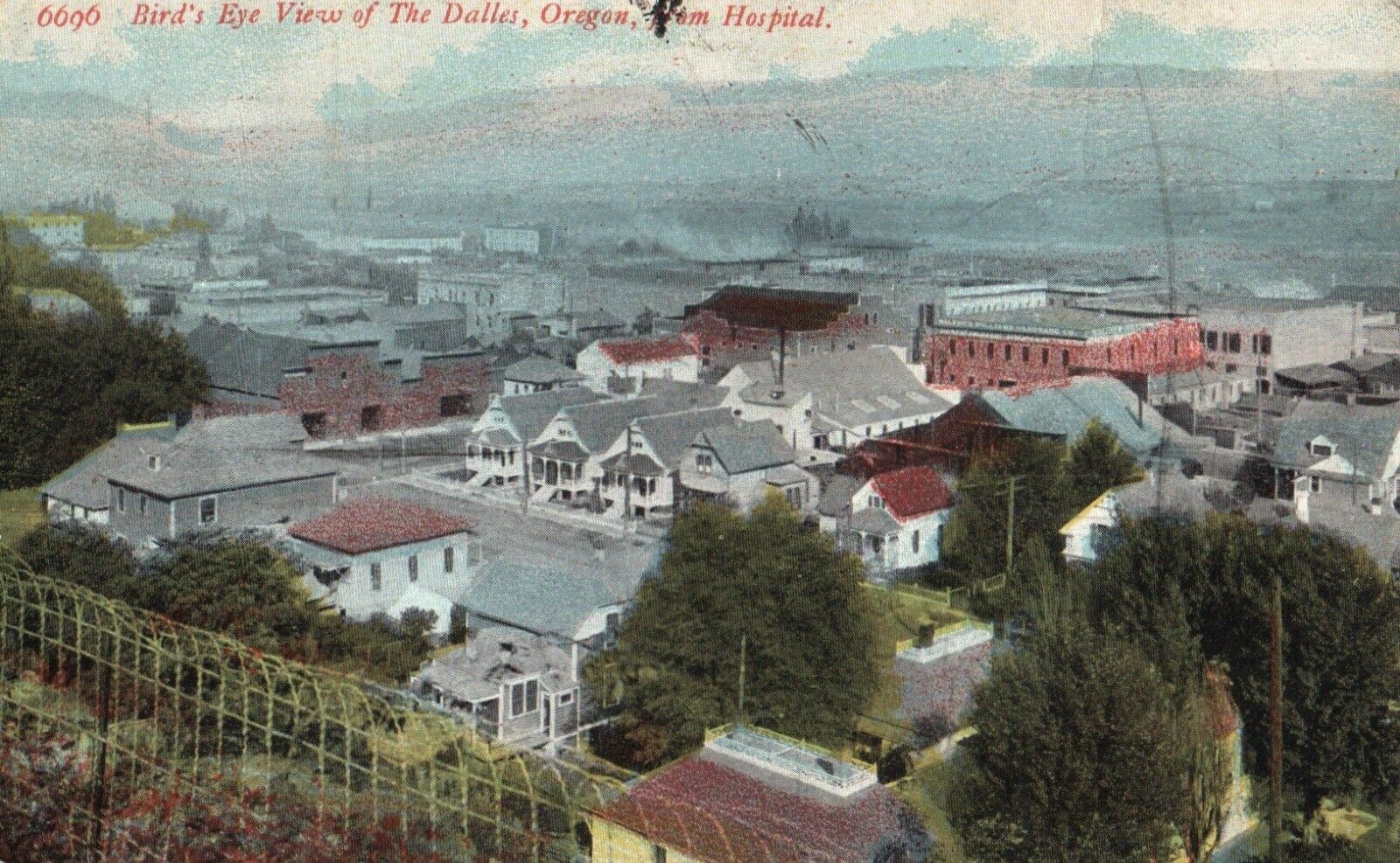 Antique Postcard Ariel View The Dalles Oregon OR c1916