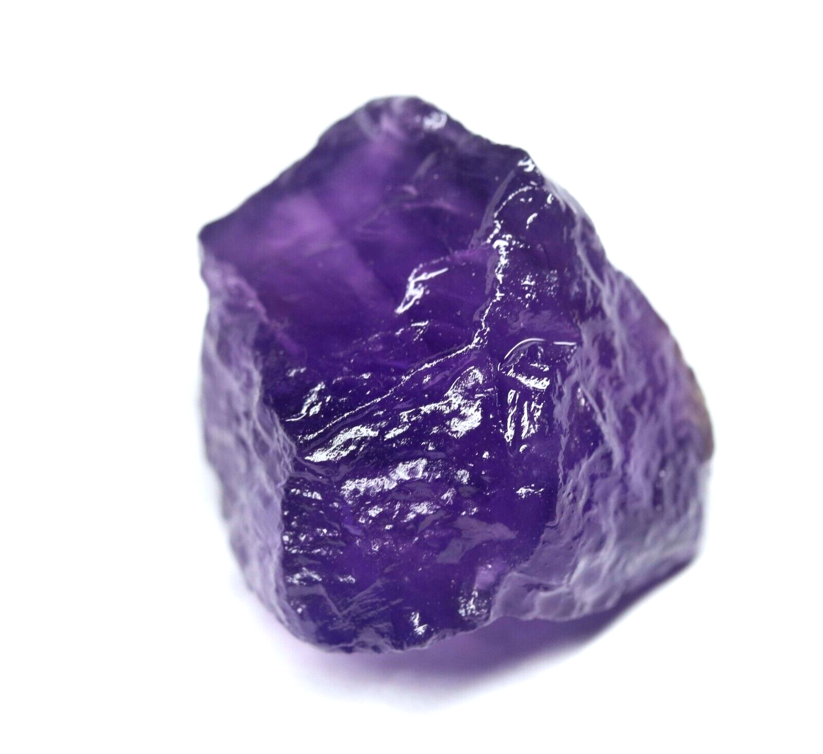Certified Natural Untreated Dark Purple African Amethyst Loose Gemstone 46.95