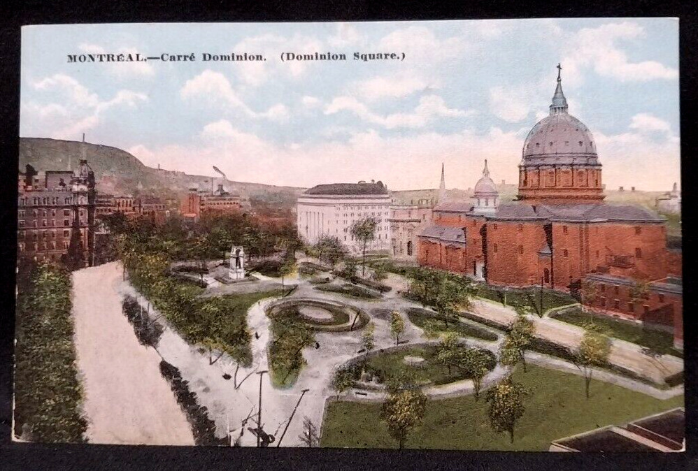 Postcard Canada Montreal Dominion Square Vintage ca 1910s