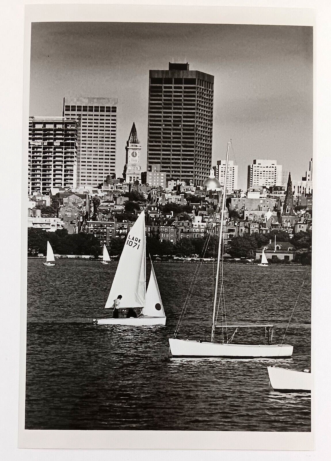 1980 Boston Massachusetts Charles River Sailboats Downtown Vintage Press Photo