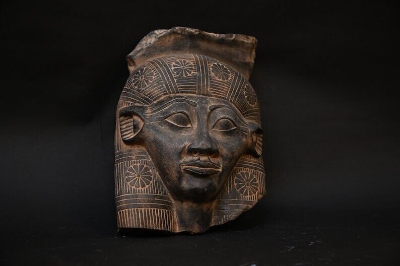 Antique Rare Ancient Amazing Pharaonic Hathor mask is Hanging Unique Egyptian BC