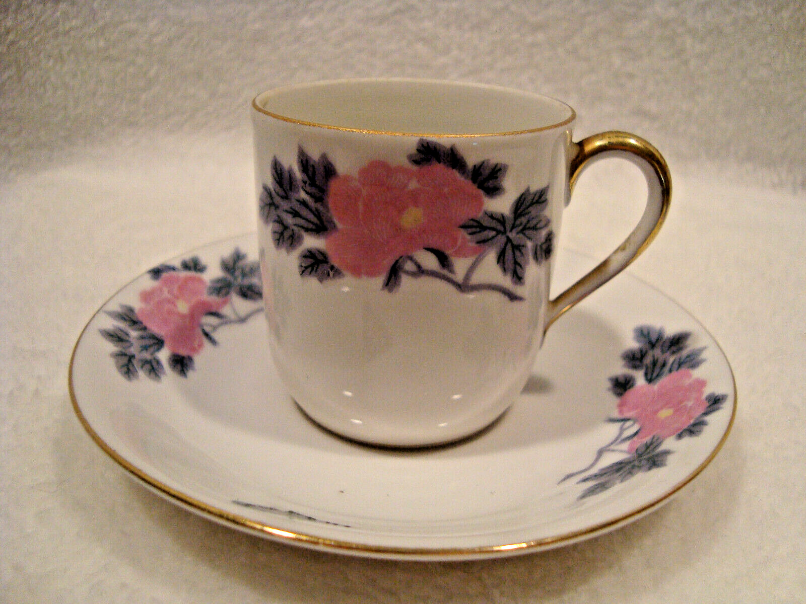 Antq Noritake Demitasse Cup & Saucer Porcelain Floral  1918
