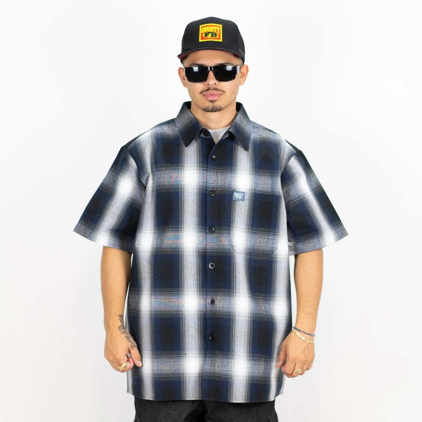 FB County Men's Checkered Short Sleeve Flannel