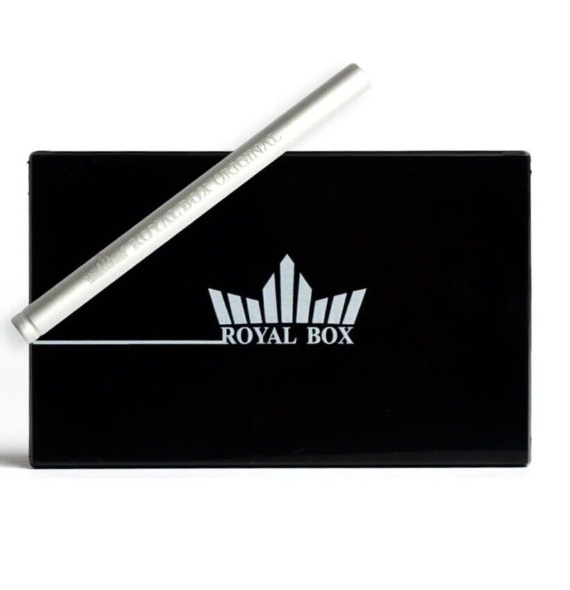 Royal Box Black Snuff Wallet 8 Compartment Storage Container Slide Lid Closure