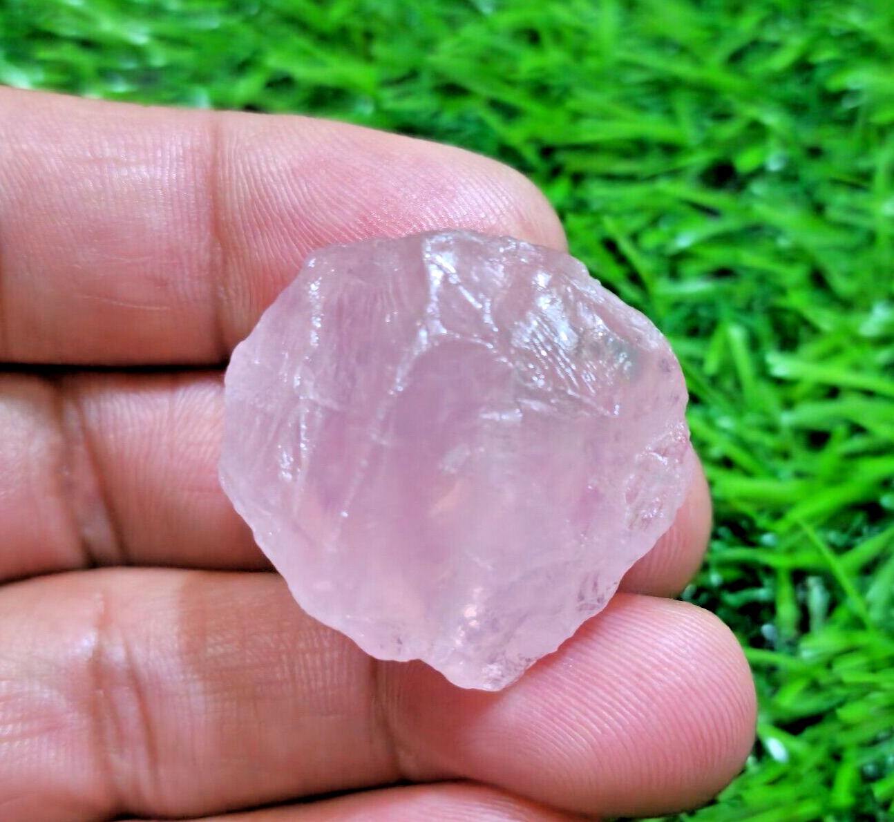 Attractive Pink Rose Quartz Rough Stone 87 Crt Size 31x30x17 MM Rough Jewelry