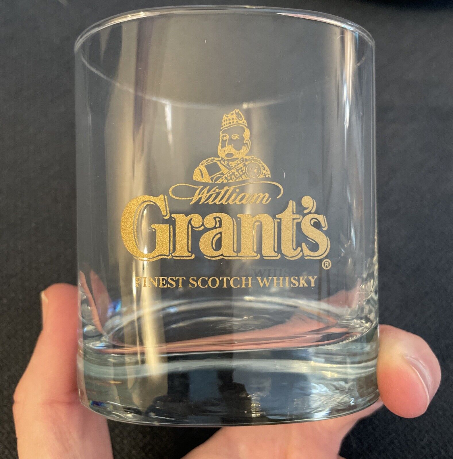 William Grant’s Finest Scotch Whisky Glass Triangular WG&S Vintage Whiskey