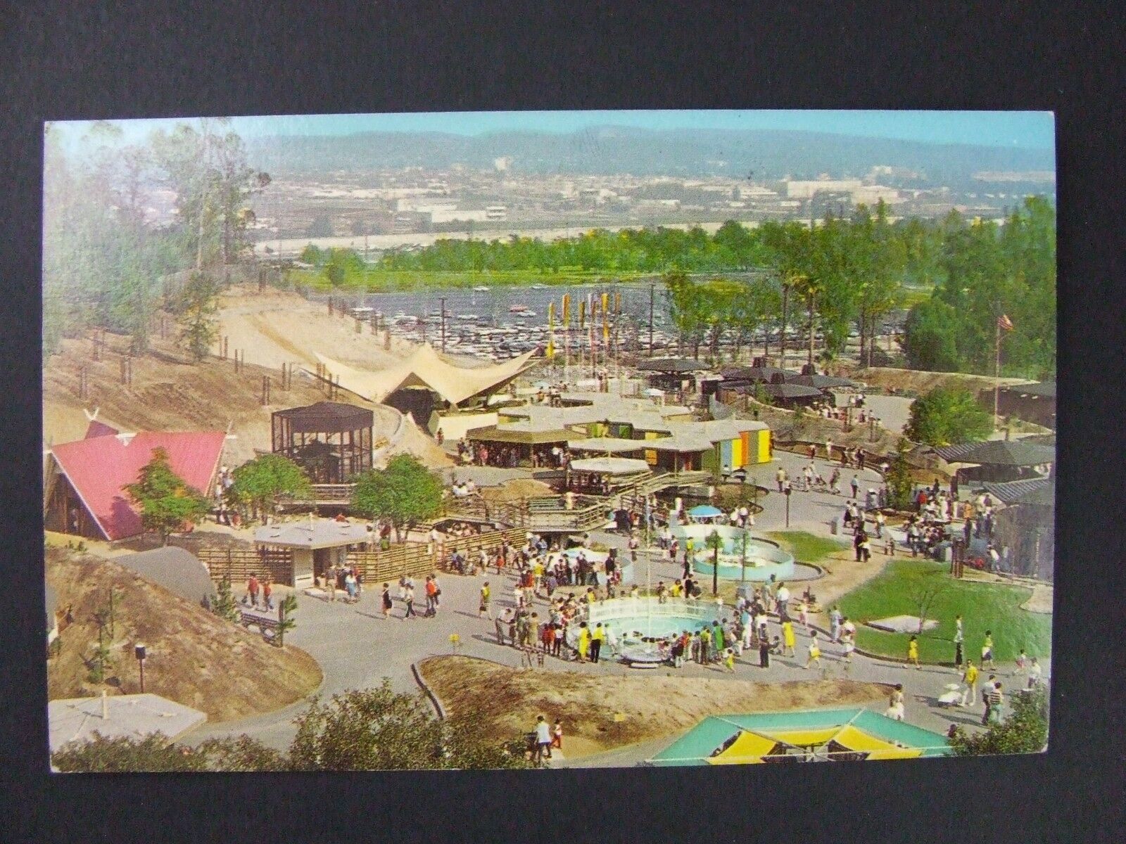 Los Angeles California CA Children\'s Zoo Aerial View Curt Teich Postcard 1965