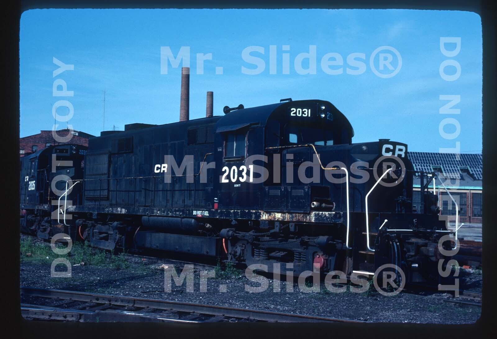 Original Slide CR Conrail /Penn Central Paint ALCO RS32 2031 Cleveland OH 1980