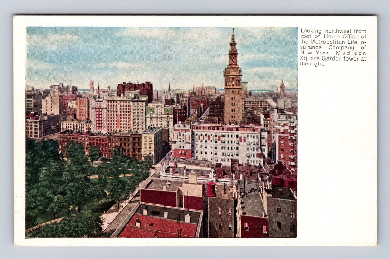 New York City- NY, View From The Roof Of Met Life Home Office, Vintage Postcard