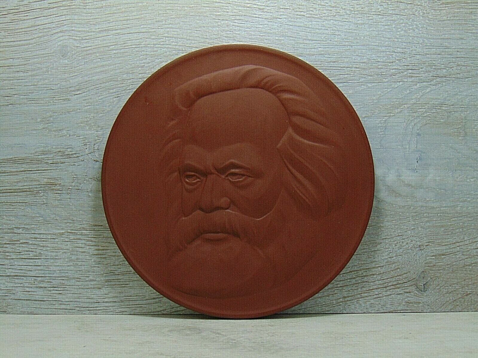Karl Marx Vintage Plaque Desk Porcelan Meissen Germany Author Sign