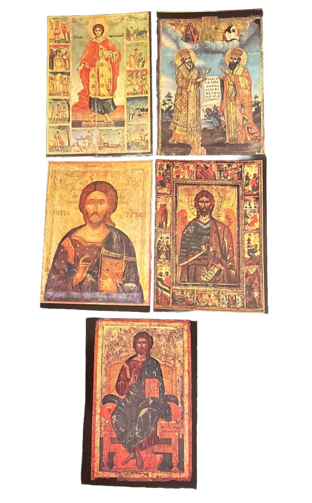 Christianity Postcard Lot of 5 Religious Icons- Printed In Bulgaria