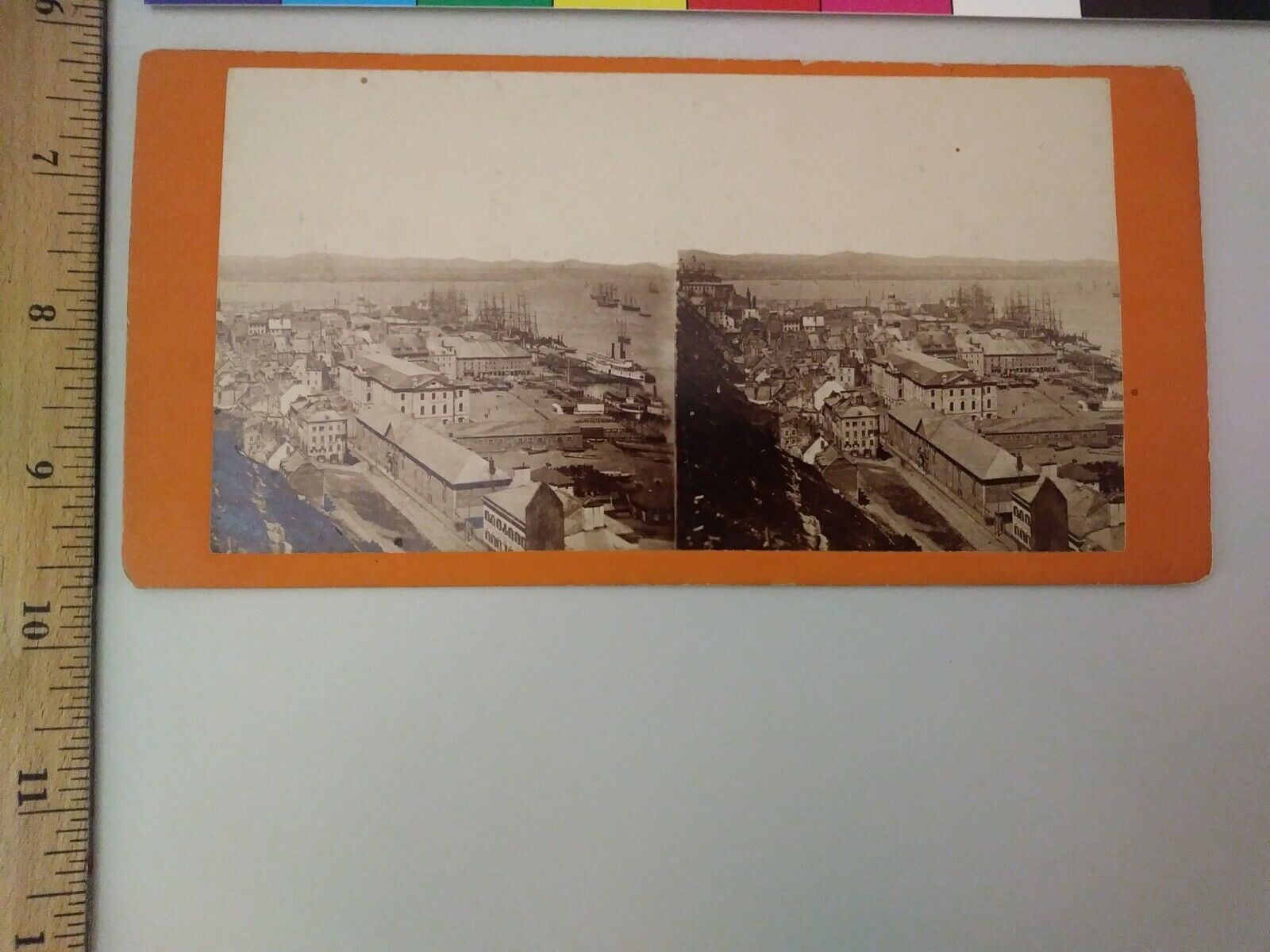Lower Town Quebec Canada L.P. Vallee Stereoview Photo Ship Dock