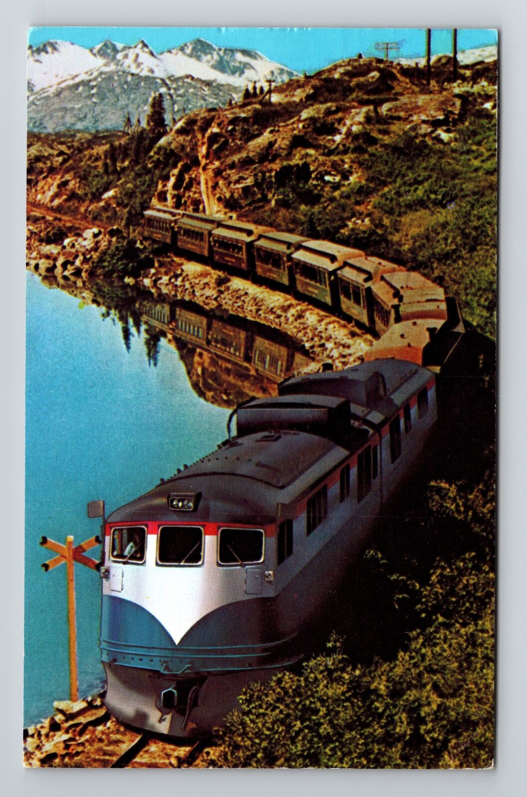 Along The White Pass, Trains, Transportation, Vintage Postcard