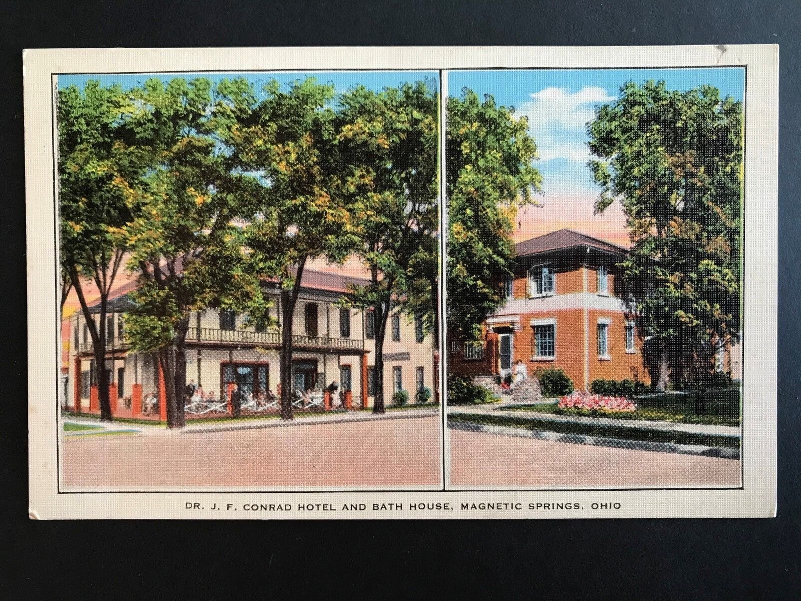 Postcard Magnetic Springs OH - The Dr J. F. Conrad Hotel and Bath House 