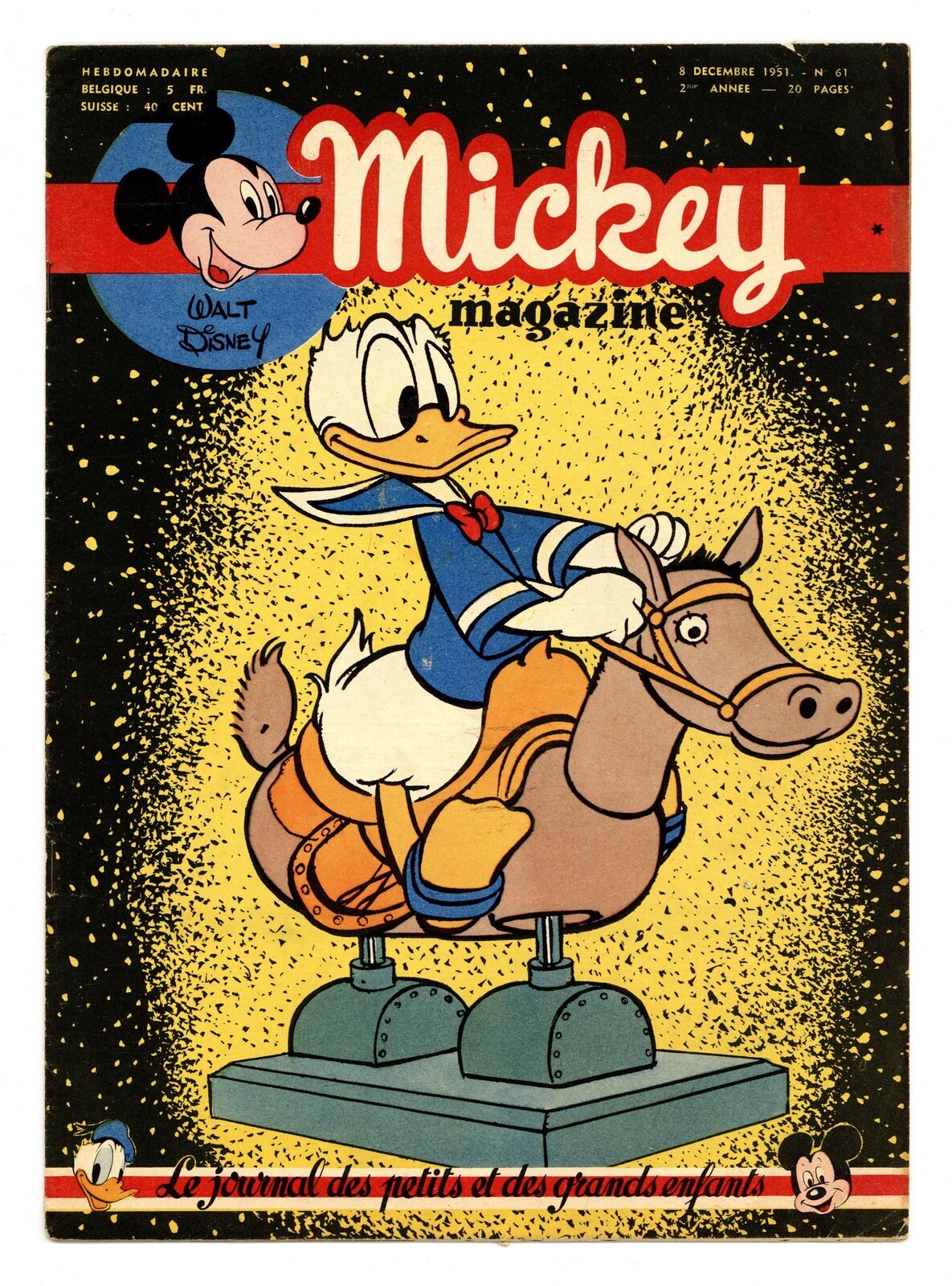Mickey Magazine French Edition #61 VG+ 4.5 1951