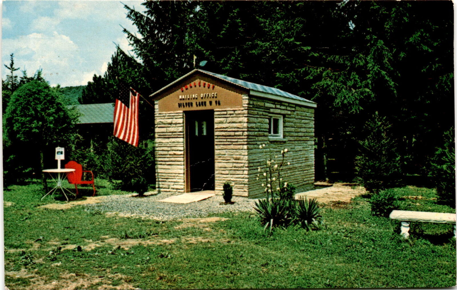 Vintage Postcard: Small Mailing Office near Smallest Church